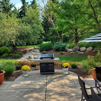 Outdoor patio and grilling area